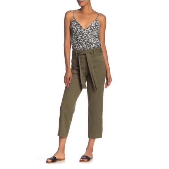 Blu Pepper Pants - Blu pepper High Waist Tie Front Crop Pant